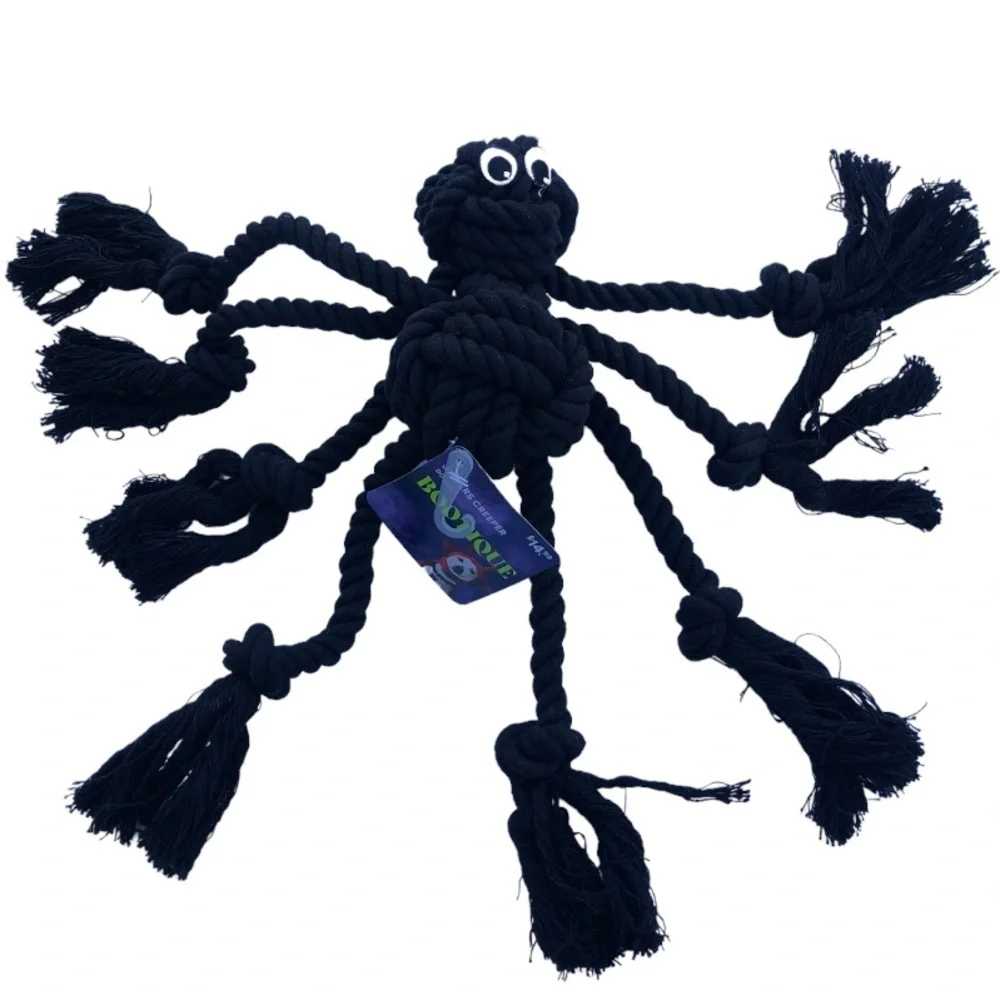 NWT Gothic Halloween spider rope dog toy 14”